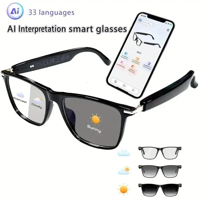 ⏰BLACK FRIDAY SALE🎁AI-powered unisex audio translation glasses